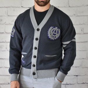 Stall & Dean Brooklyn New York Wool Blend Varsity Cardigan Sweater